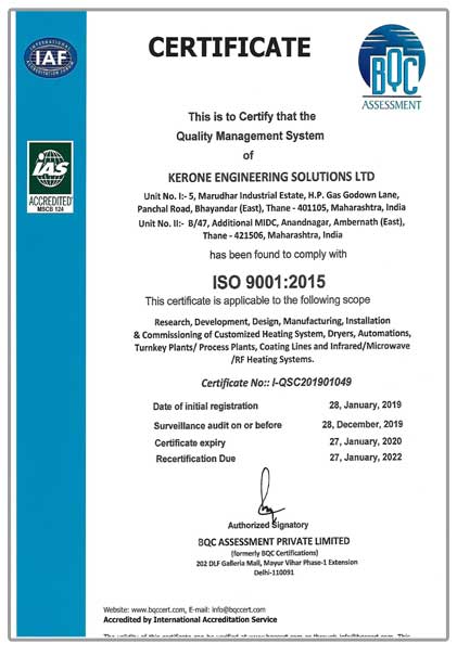 ISO certificate